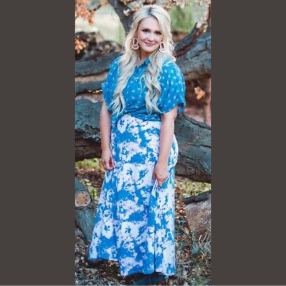 LulaRoe Maxi Long Skirt / Strapless Dress Extra Fancy w Added Glow/Texture 6-8 - Picture 15 of 16